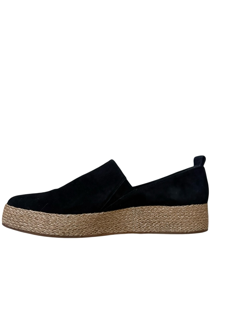 Vince Saxon Suede Espadrille Wedge Platform Sneakers Black Sz 9